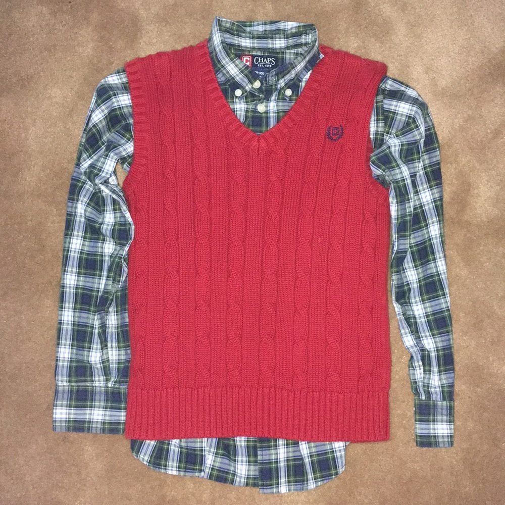 Chaps dress shirt & vest S8/10